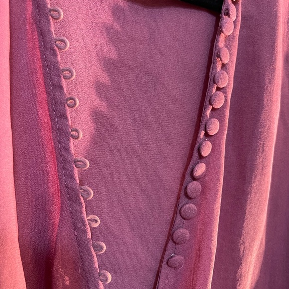 Wrap blouse, plum colored blouse - Picture 3 of 7